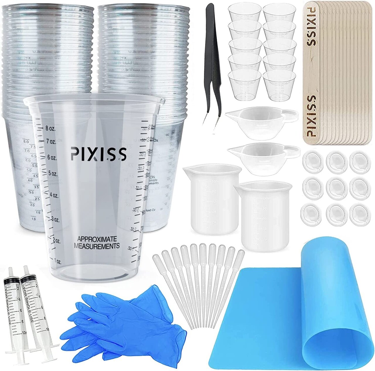 Pixiss Disposable Measuring Cups for Resin and Resin Accessories- Pack of 20 10oz Cups